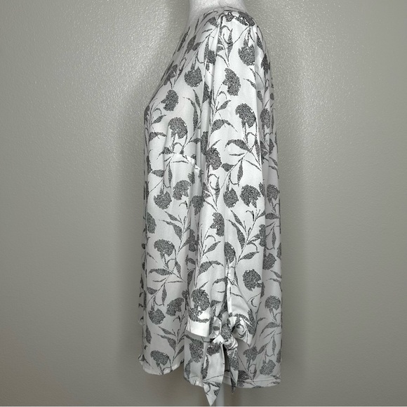 41 Hawthorn Stitch Fix Womens White Floral Top Blouse Stretch Back Plus Size 2X - Picture 5 of 10